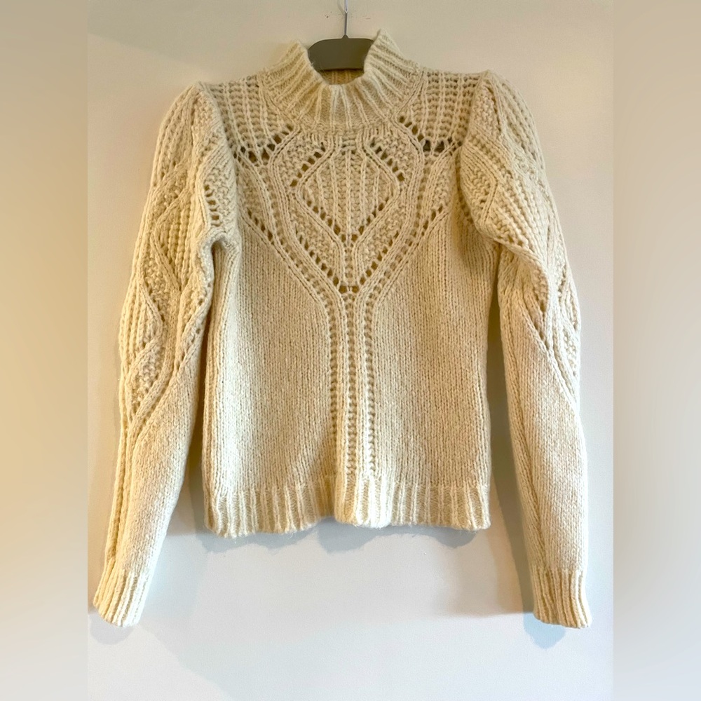 Ba&sh cream mock turtle sweater, size XS
